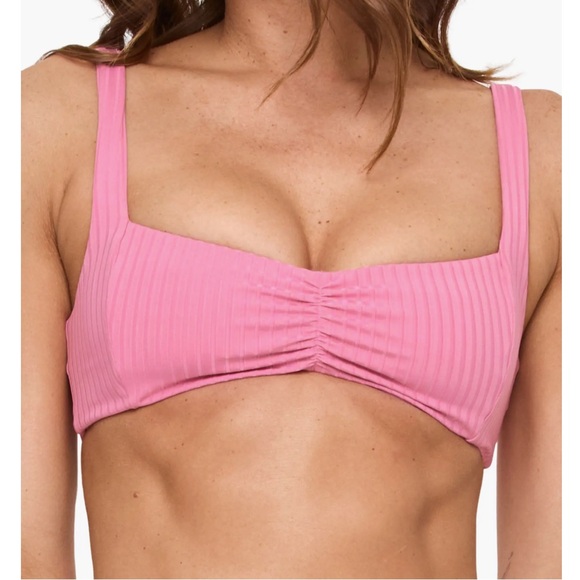 L*Space Bikini 💖 Pink Ribbed Effie Top Size L NWT - Picture 2 of 9
